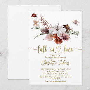 Invitación Cae en amor Rust Flkin Calabaza Bridal Shower