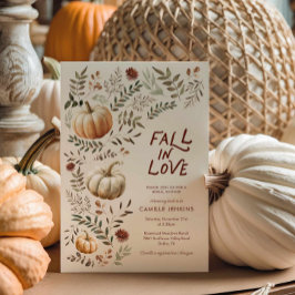 Invitación Cae en amor Rústica ducha de novias en otoño