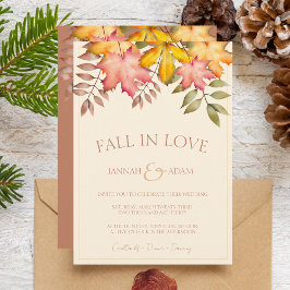Invitación Cae en amor Terracotta otoño deja Boda