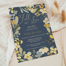 Invitación Cae en el amor boho floral otoño moda ducha de nov