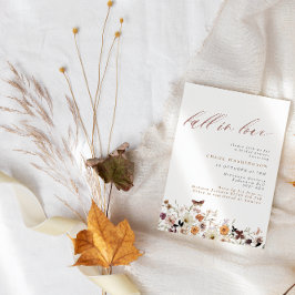 Invitación Cae en el amor Boho Flores Flores Florales en la d