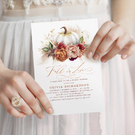 Invitación Cae en el amor Bridal Ducha Flores de óxido Calaba