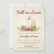 Cae en el amor Calabaza blanca Ducha Bridal Otoño