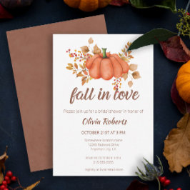 Invitación Cae en el amor Calabaza en otoño ducha de novias