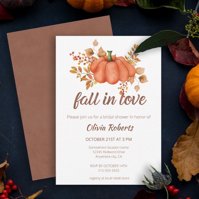 Invitación Cae en el amor Calabaza en otoño ducha de novias (Subido por el creador)