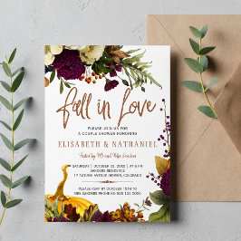 Invitación Cae en el amor ducha de pareja floral otoño
