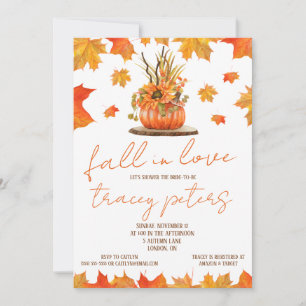 Invitación Cae en el amor, hojas de otoño, baby shower temáti
