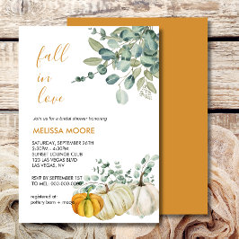 Invitación Cae en el amor la vegetación de calabaza de otoño 