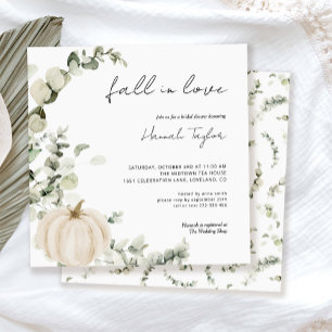 Invitación Cae Enamorada Calabaza De Verdor Otoño Ducha Brida