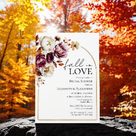 Invitación Cae Enamorada Floral De Borgoña Cae Ducha De Novia