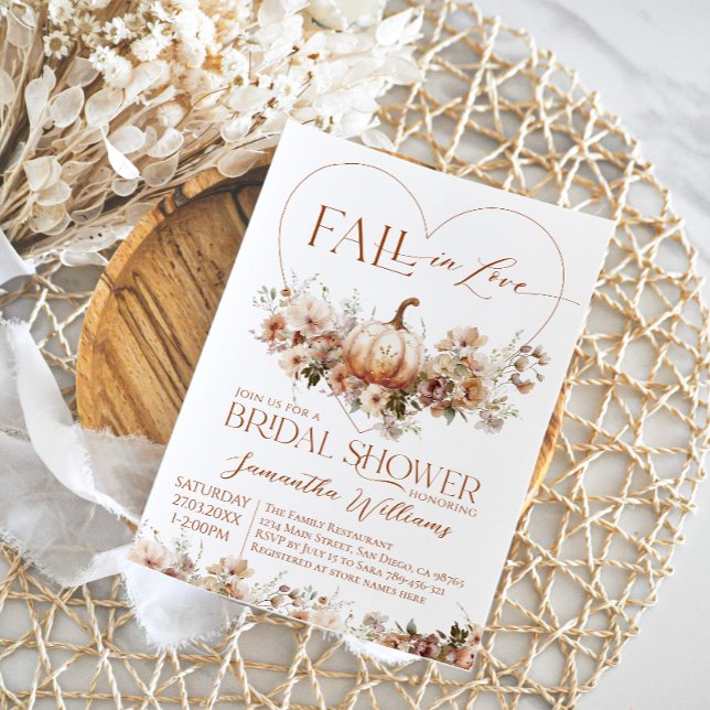 Invitación Cae enamorado de la Calabaza Flor salvaje Ducha de (Subido por el creador)