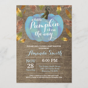 Invitación Cae la bomba de niño Azul y Burlap Baby Shower