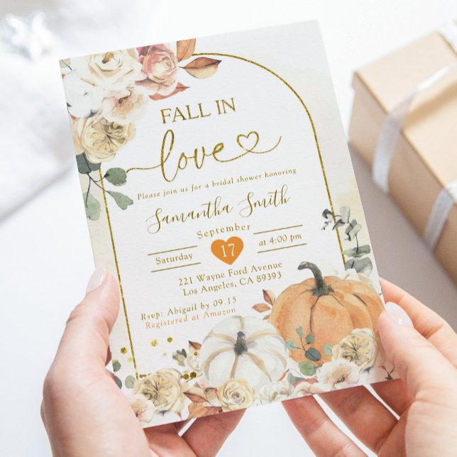 Invitación Cae la calabaza blanca Boho en la ducha de novias  (Subido por el creador)