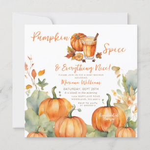 Invitación Cae la especia de calabaza Naranja de Baby Shower