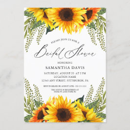 Invitación Cae los girasoles y los verdes | Elegante ducha de