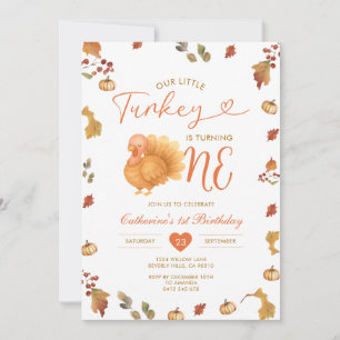 Invitación Cae nuestra pequeña Turquía cumple un primer cumpl