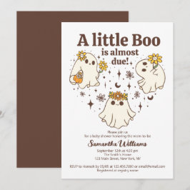 Invitación Cae Retro Un Pequeño Bote Casi Debido A Baby Showe