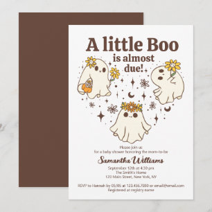 Invitación Cae Retro Un Pequeño Bote Casi Debido A Baby Showe