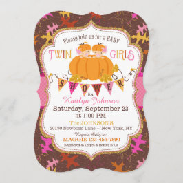 Invitación Cae un pequeño Chica gemelo de calabaza deja Baby