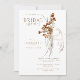 Invitación Cae Wispy Boho White Bridal Shower
