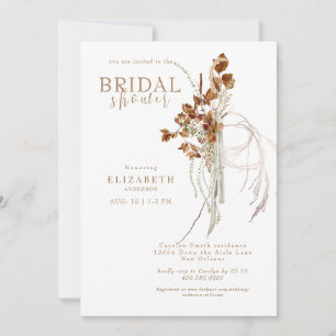 Invitación Cae Wispy Boho White Bridal Shower