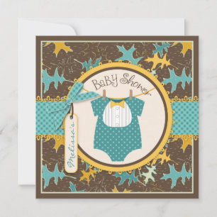 Invitación Cae y otoño deja a chico Baby Shower