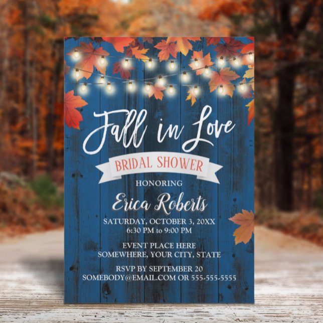 Invitación Caen hojas de otoño en la ducha de novias de la ma (Subido por el creador)