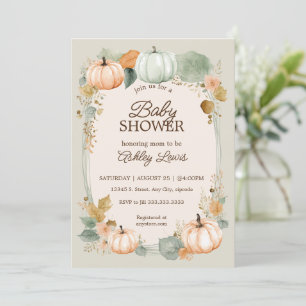 Invitación Caer bebé ducha calabaza caída calabaza