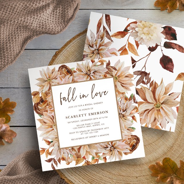 Invitación Caer Elegante Ducha Bridal (Fall Elegant Bridal Shower Invitation
)