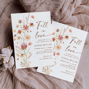Invitación Caer en amor Boho Flor silvestre ducha de novias