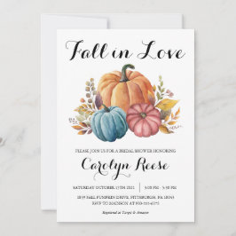 Invitación Caer en amor Calabaza Caer Floral Ducha de novia