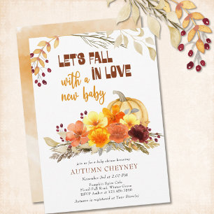 Invitación Caer en amor Flores de otoño Calabaza Shower de be