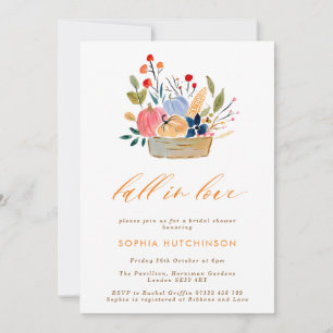 Invitación Caer en amor Flores y calabazas duchas de novias