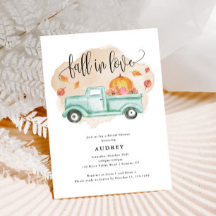 Invitación Caer en amor Granja Calabaza caída ducha de novia
