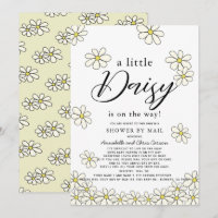 Caer en Daisies en Baby Shower floral blanca por c