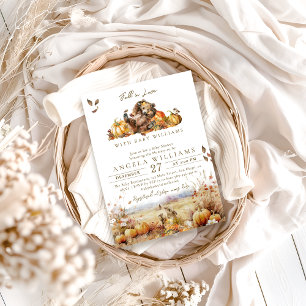 Invitación Caer en el amor Bear Adventure Elegant Baby Shower