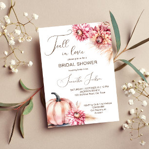 Invitación Caer en el amor boho calabaza dahlias ducha de nov