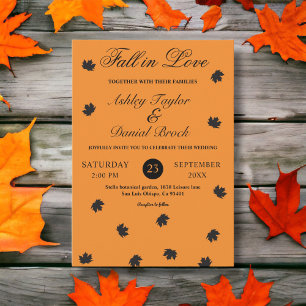 Invitación Caer en el amor Boho Naranja quema matrimonio de o