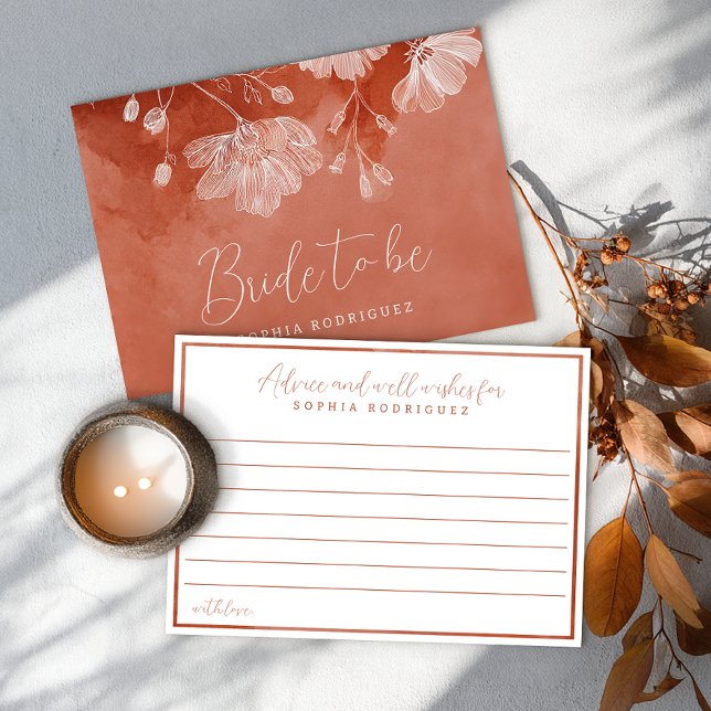 Invitación Caer en el amor Bridal Ducha consejos y buenos des (Bride to be advice card)