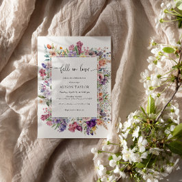 Invitación Caer En El Amor Bridal Shower Floral Spring Garden