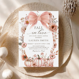 Invitación Caer en el amor Cae Calabaza Bridal Ducha Invitaci