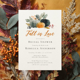 Invitación Caer en el amor Calabaza Caída Boda Ducha de novia