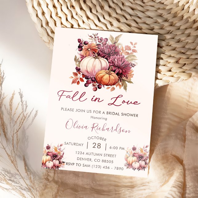 Invitación Caer en el amor Calabaza Ducha de novias (Subido por el creador)