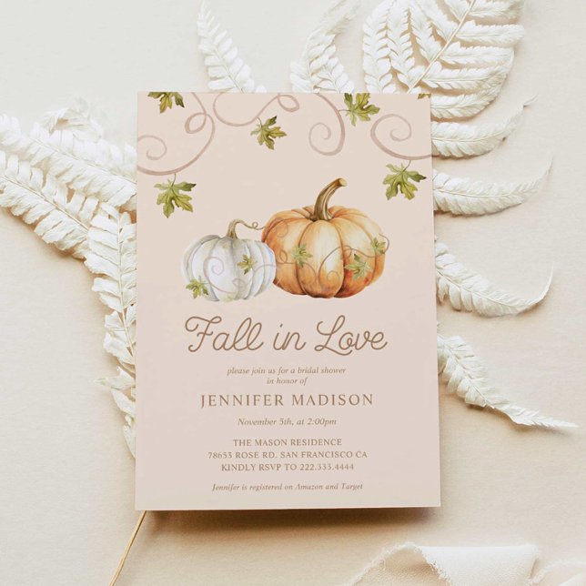 Invitación Caer en el amor Calabaza Ducha de novias (Subido por el creador)