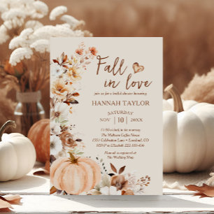 Invitación Caer en el amor Calabaza Ducha de novias