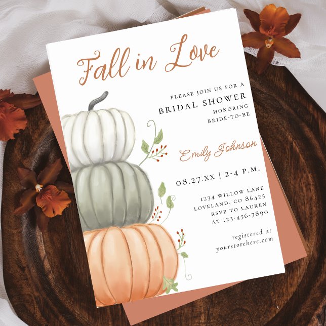 Invitación Caer en el amor Calabaza Ducha de novias (Subido por el creador)