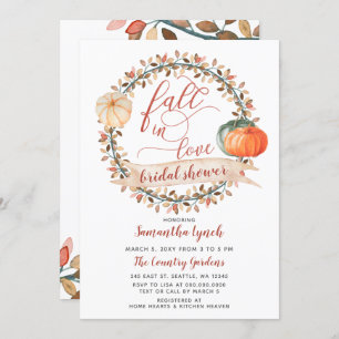 Invitación Caer en el amor Calabaza Ducha de novias