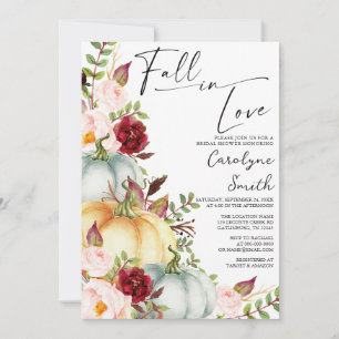 Invitación Caer en el amor Calabaza Floral Bridal Shower
