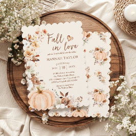 Invitación Caer en el amor Calabaza Floral Bridal Shower