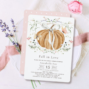 Invitación Caer en el amor Calabaza Flores salvajes Ducha de